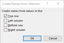 Excel Example Create From Values In