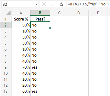 Excel Example IF