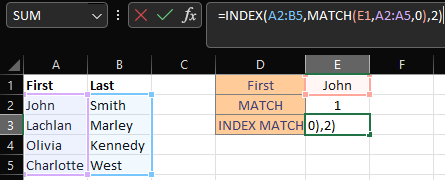 Excel Example Index Match