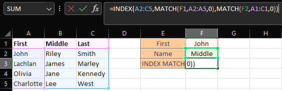 Excel Example Index Match 2