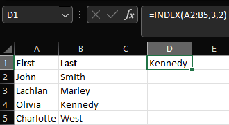 Excel Example Index